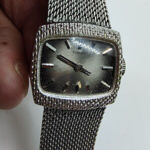 Timex Sunburst Gray Face Manual Wind Vintage Watch